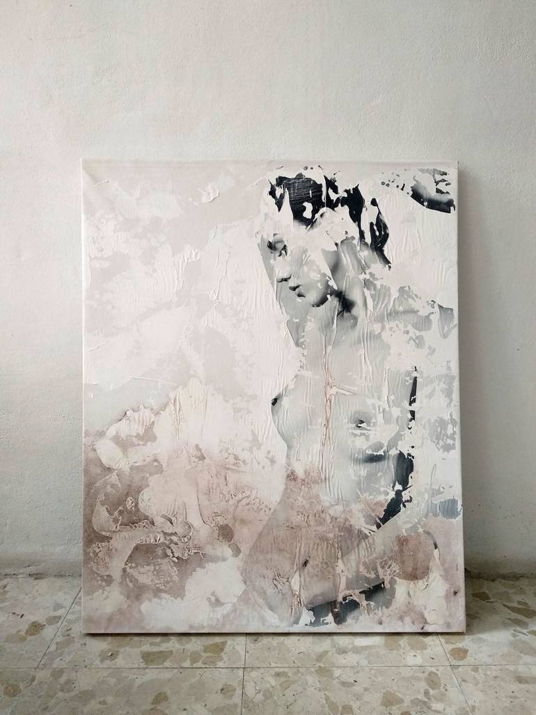 Original Abstract Expressionism Nude Painting by Raúl Lara