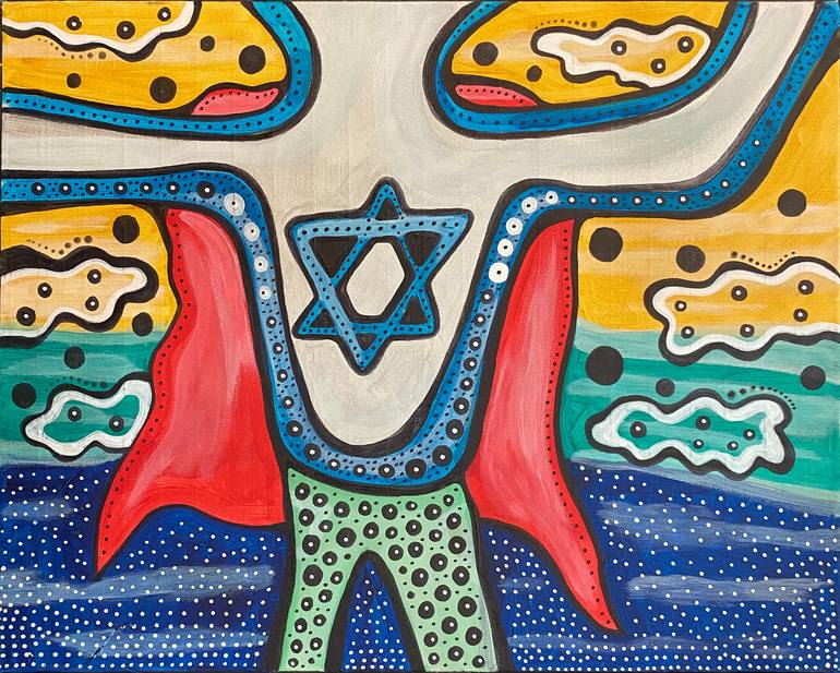 Original Abstract Painting by Ehud Graf | Abstract Art on Canvas | Guardian of the Core