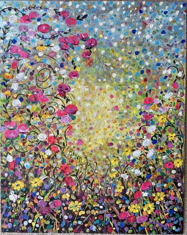 Original Abstract Floral Paintings by Nalini Khattar