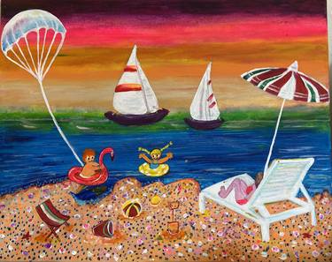 Original Beach Paintings by Nalini Khattar