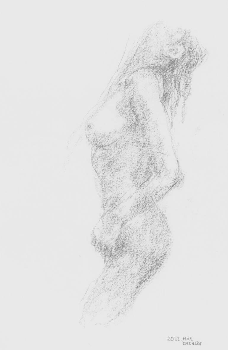 Print of Nude Drawing by Han Chunlin