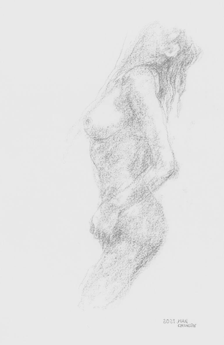 Original Nude Drawing by Han Chunlin