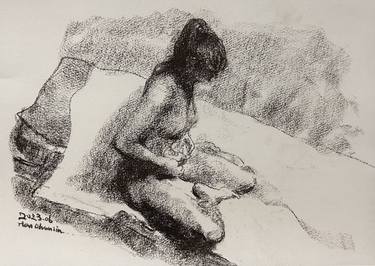 Original Realism Nude Drawings by Han Chunlin