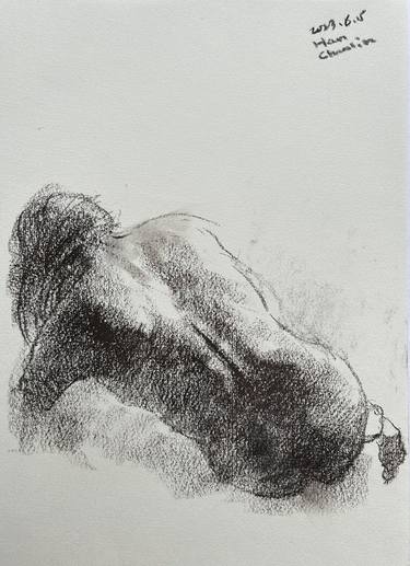 Original Realism Nude Drawings by Han Chunlin