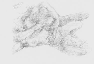 Original Impressionism Nude Drawing by Han Chunlin
