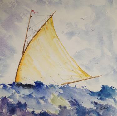 Print of Sailboat Paintings by Cam Albright