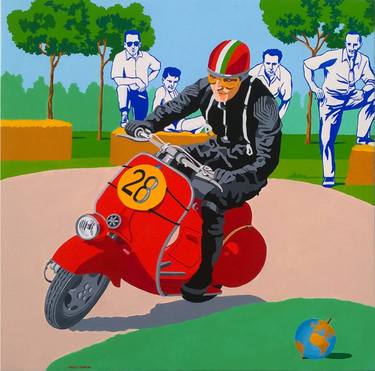 Original Figurative Motorcycle Paintings by Marco Arduini