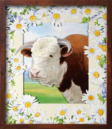 Ox with Ox-eye Daisies thumb