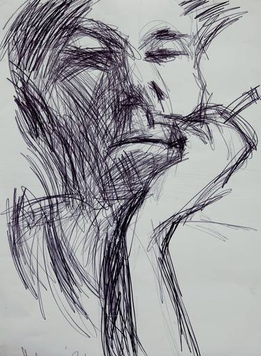 Original Expressionism People Drawings by Vedran Slavnic