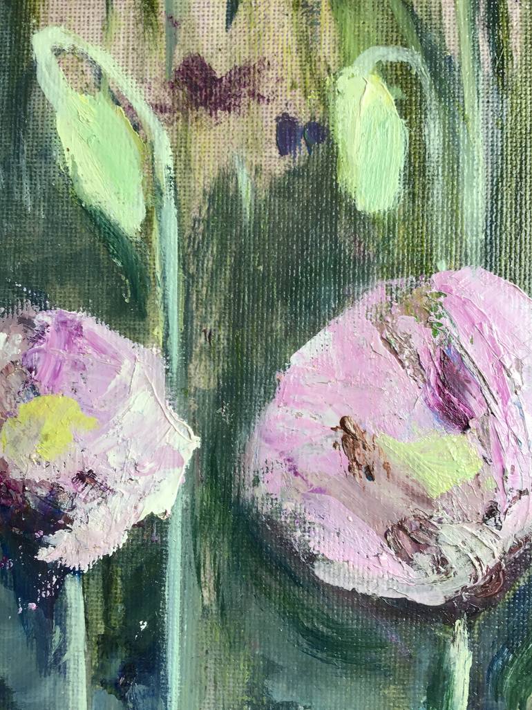 Original Abstract Floral Painting by Sandra Haney