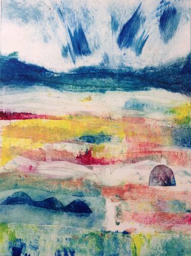 Original Abstract Landscape Printmaking by Sandra Haney