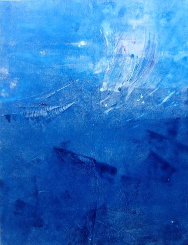 Original Abstract Seascape Printmaking by Sandra Haney