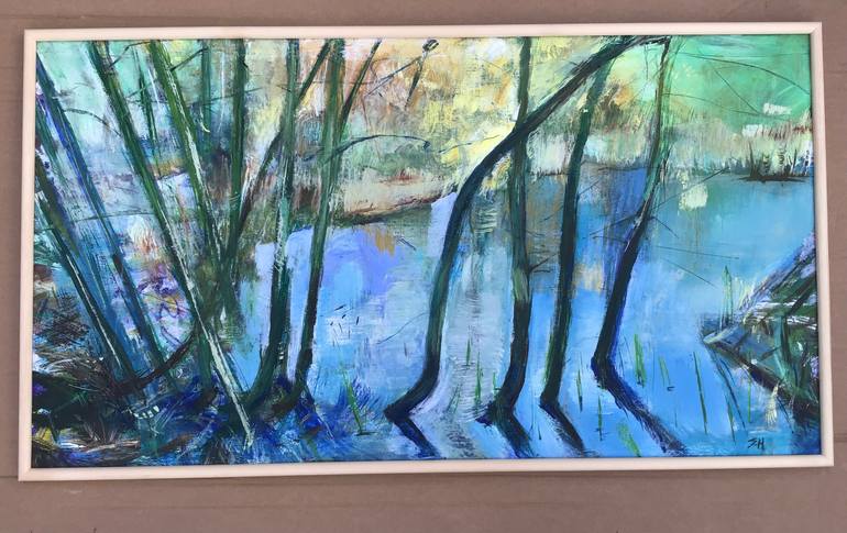 Original Expressionism Landscape Painting by Sandra Haney