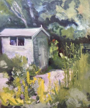 Original Fine Art Garden Paintings by Sandra Haney