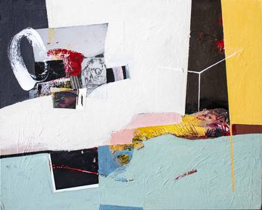 Original Abstract Expressionism Abstract Collage by Shabnam Parvaresh