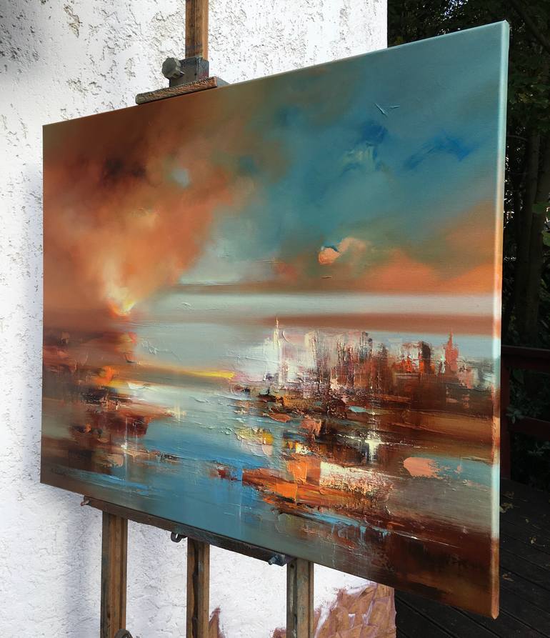 Original Impressionism Landscape Painting by Beata Belanszky-Demko