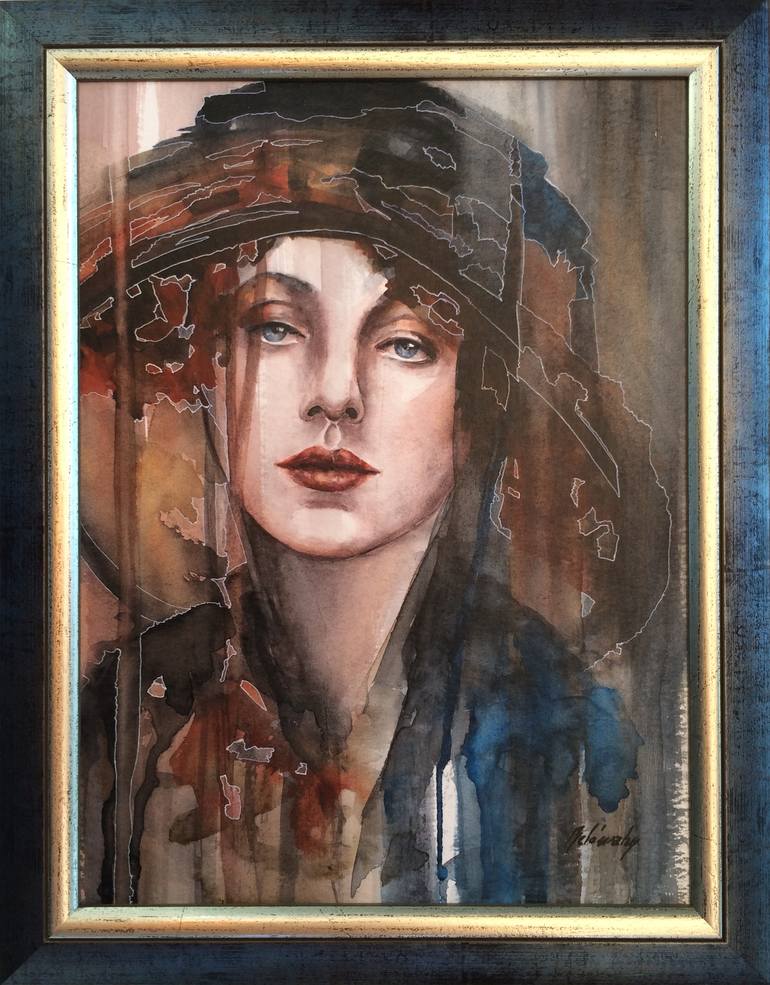 Original Figurative Portrait Painting by Beata Belanszky-Demko