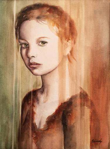 Original Figurative Portrait Paintings by Beata Belanszky-Demko