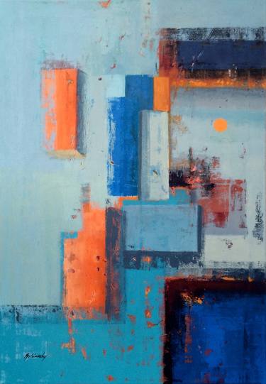 Original Abstract Geometric Paintings by Beata Belanszky-Demko