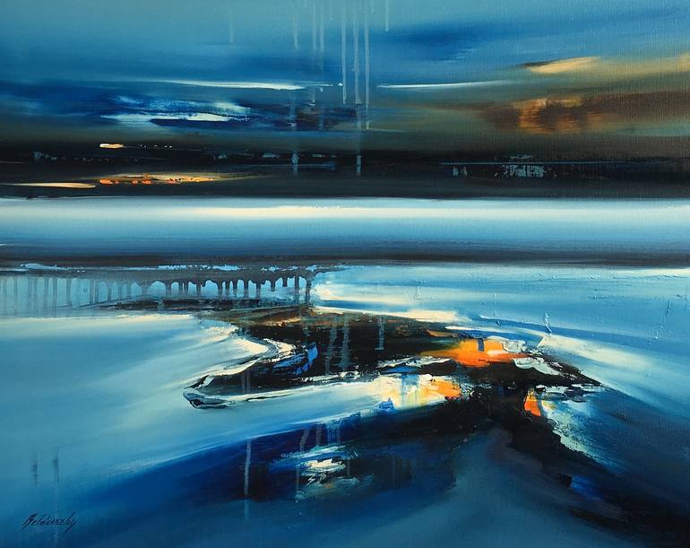 Original Abstract Expressionism Abstract Painting by Beata Belanszky-Demko