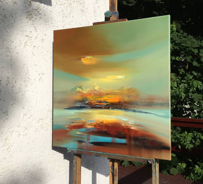 Original Impressionism Abstract Painting by Beata Belanszky-Demko