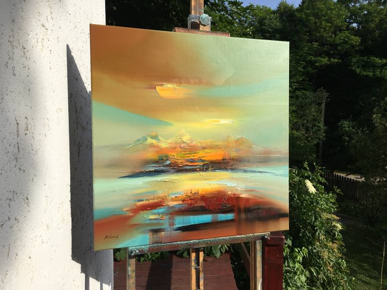 Original Impressionism Abstract Painting by Beata Belanszky-Demko