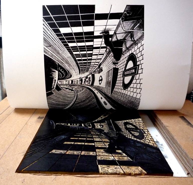 Original Other Cities Printmaking by Rebecca Coleman