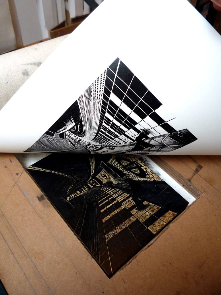 Original Other Cities Printmaking by Rebecca Coleman