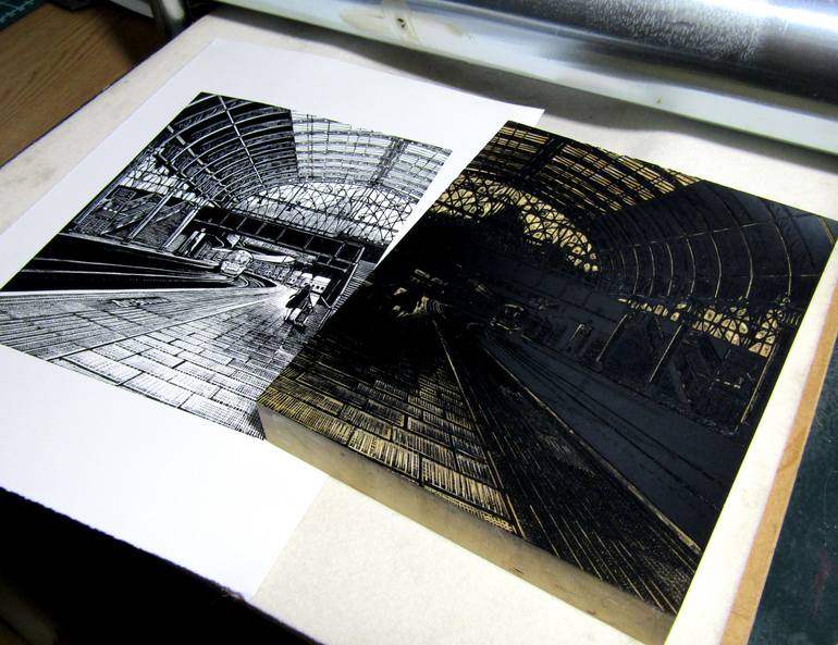 Original Figurative Architecture Printmaking by Rebecca Coleman