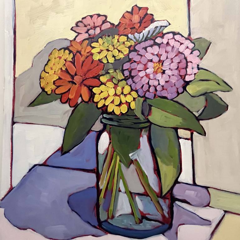 Original Contemporary Floral Painting by Catherine J Martzloff