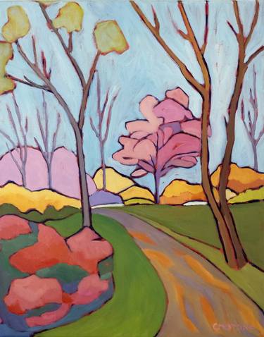 Original Art Nouveau Landscape Paintings by Catherine J Martzloff