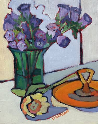 Original Contemporary Floral Painting by Catherine J Martzloff