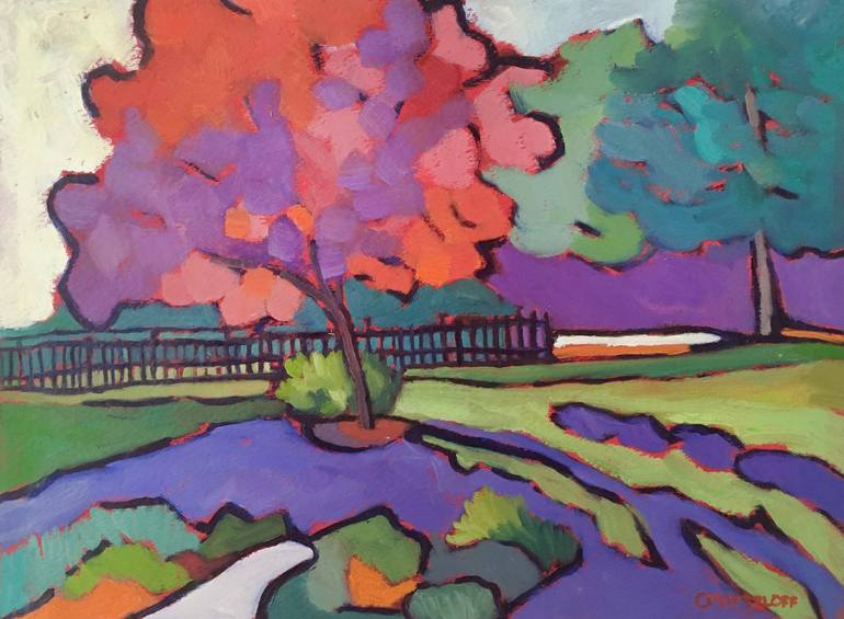 Original Expressionism Landscape Paintings by Catherine J Martzloff