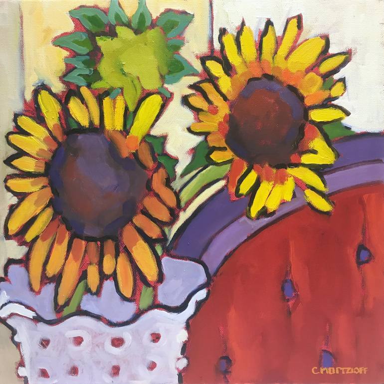 Print of Expressionism Floral Paintings by Catherine J Martzloff