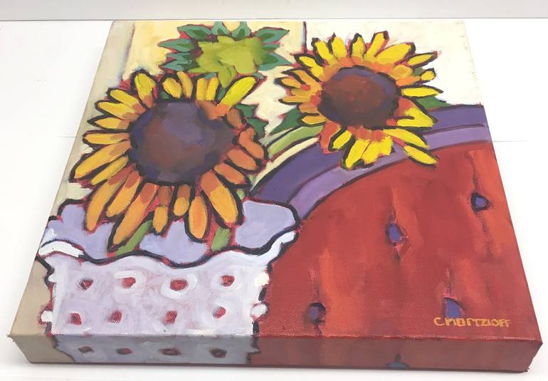 Original Expressionism Floral Painting by Catherine J Martzloff