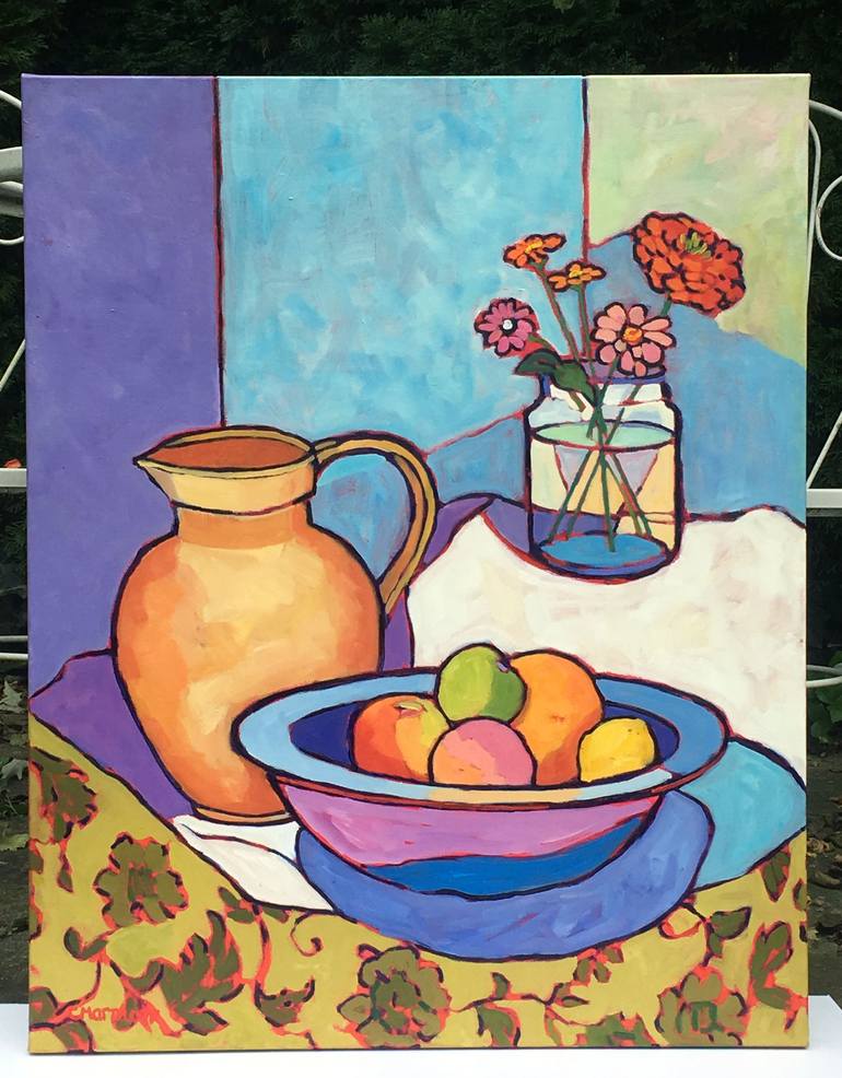 Original Expressionism Still Life Painting by Catherine J Martzloff