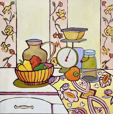 Original Expressionism Still Life Paintings by Catherine J Martzloff