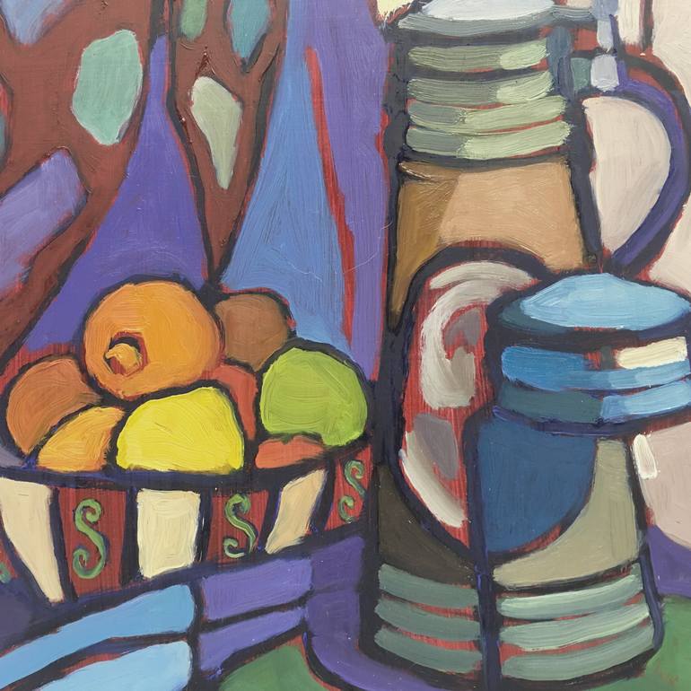 Original Abstract Expressionism Still Life Painting by Catherine J Martzloff