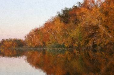 Autumn Lake Impressionist Pointillism Totem 2550 thumb