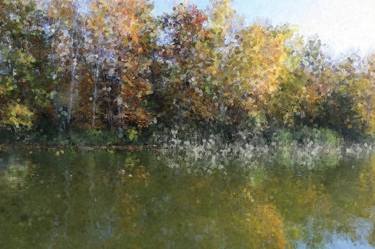 Autumn Lake Impressionist Pointillism Totem 2596 thumb