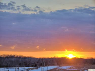 Bright Sunset over Cedar Hill Farm Pastures thumb