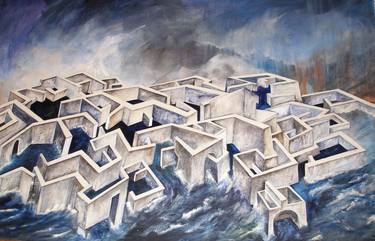 Print of Surrealism Architecture Paintings by colleen corradi brannigan
