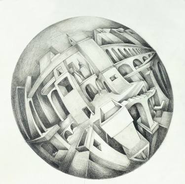 Print of Surrealism Architecture Drawings by colleen corradi brannigan