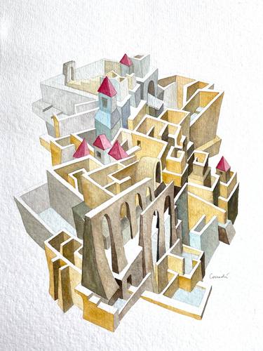 Original Architecture Paintings by colleen corradi brannigan