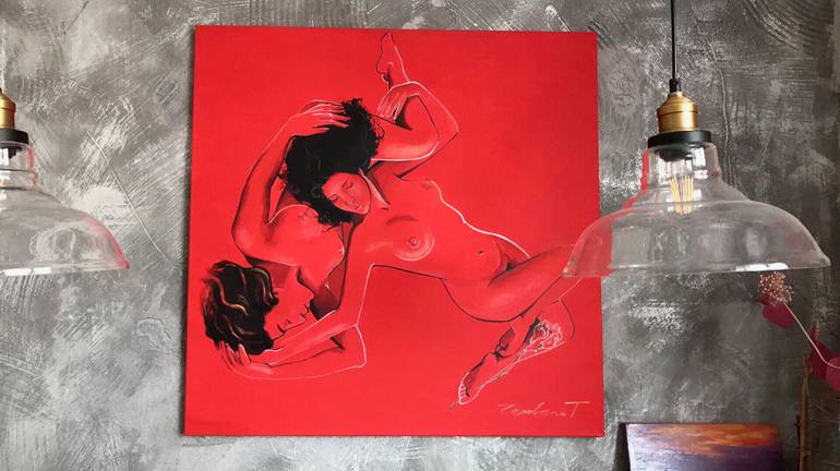 Original Fine Art Erotic Painting by Tetiana Cherevan