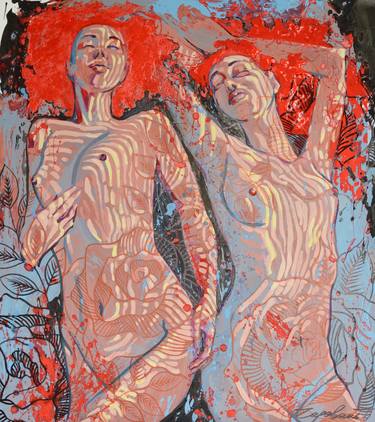 Original Figurative Nude Paintings by Tetiana Cherevan