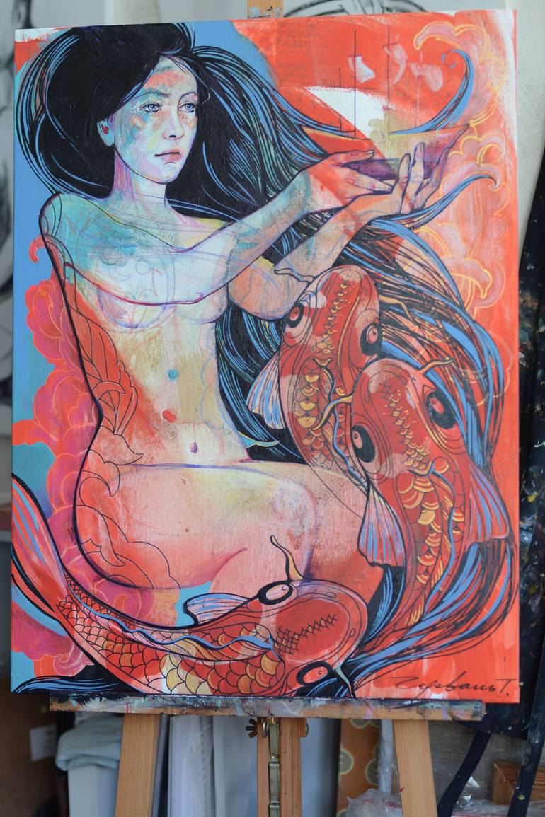 Original Figurative Fantasy Painting by Tetiana Cherevan