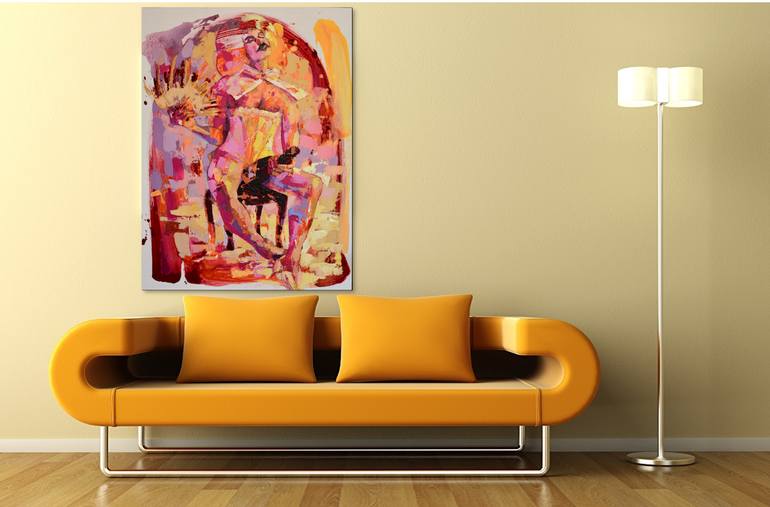Original Abstract Erotic Painting by Tetiana Cherevan