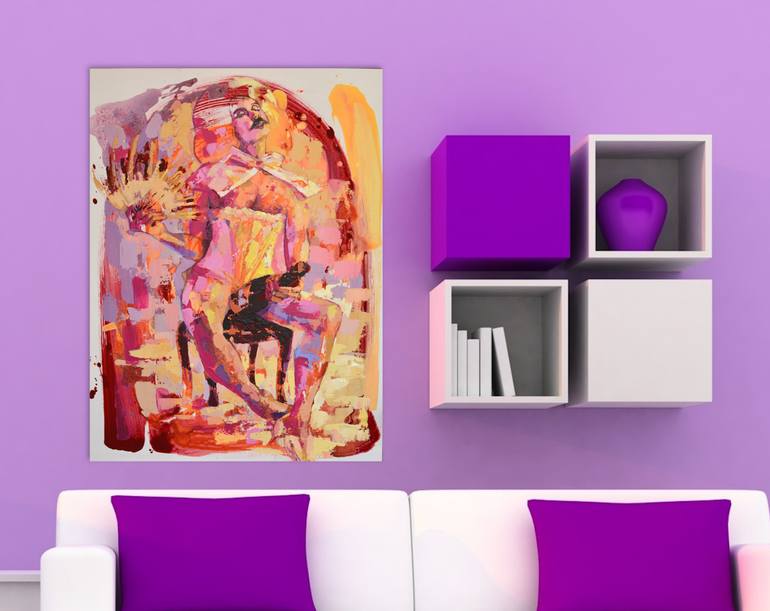 Original Abstract Erotic Painting by Tetiana Cherevan