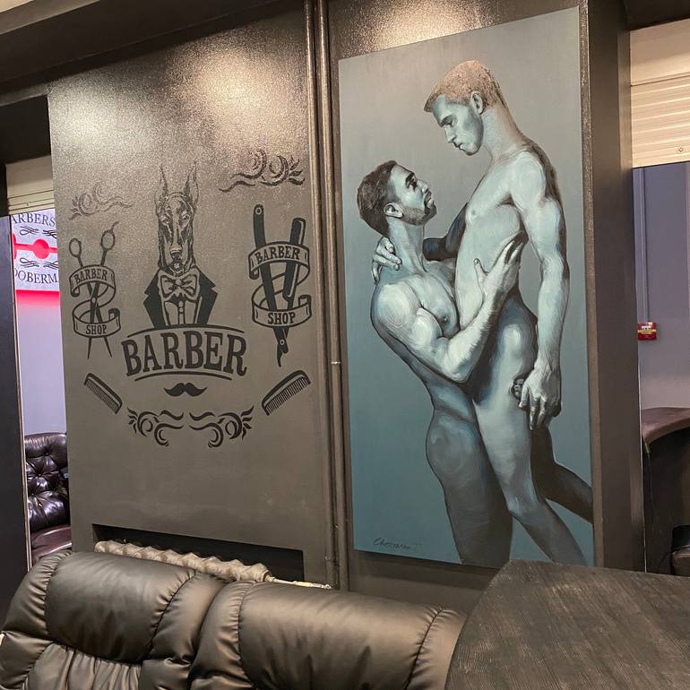 Original Figurative Erotic Painting by Tetiana Cherevan